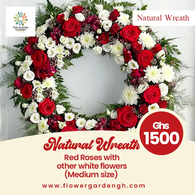 Red Roses with other white flowers