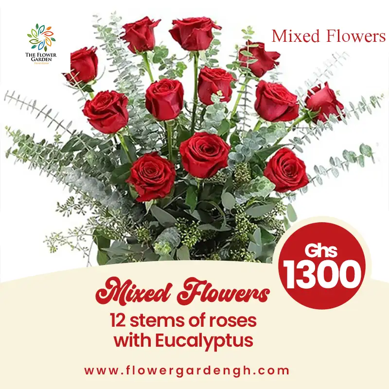 Roses with Eucalyptus